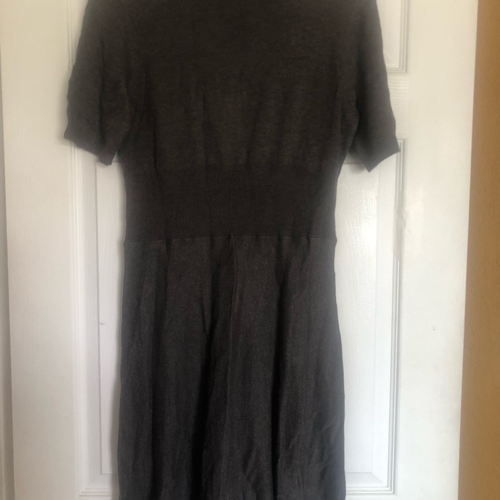 Cynthia Rowley Short Sleeve Knit Midi Dress in Charcoal